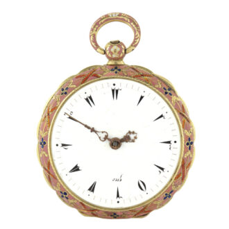 Swiss gold enamel verge for the Turkish market Circa 1820
