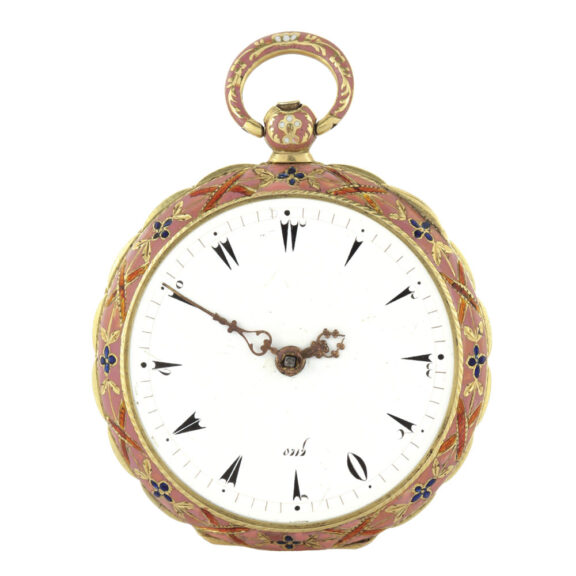 Swiss gold enamel verge for the Turkish market Circa 1820 Swiss gold enamel verge for the Turkish market Circa 1820