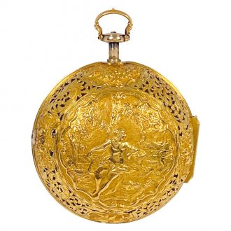 Heavy English gold pair cased verge pocket watch Circa 1710