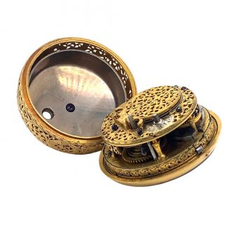 Heavy English gold pair cased verge pocket watch Circa 1710