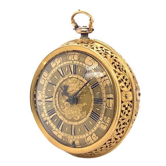 Heavy English gold pair cased verge pocket watch Circa 1710 Heavy English gold pair cased verge pocket watch Circa 1710