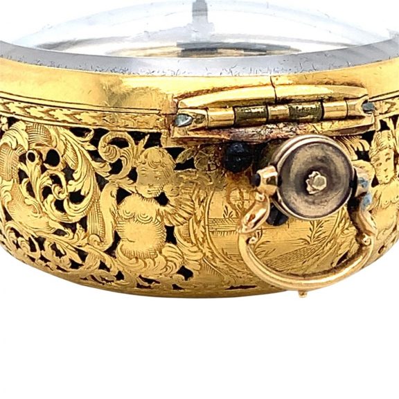 Heavy English gold pair cased verge pocket watch Circa 1710 Heavy English gold pair cased verge pocket watch Circa 1710