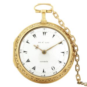 Rare English large gold pair cased clock watch Circa 1800