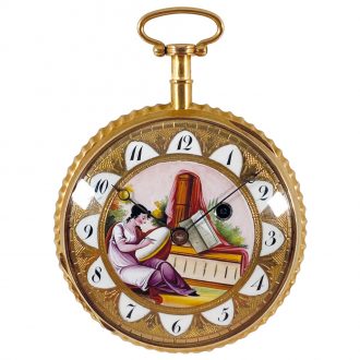 Swiss gold quarter-hour repeating verge pocket watch Circa 1800