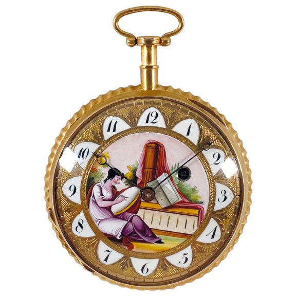 Swiss gold quarter-hour repeating verge pocket watch Circa 1800