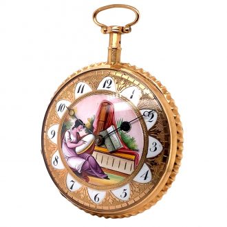 Swiss gold quarter-hour repeating verge pocket watch Circa 1800