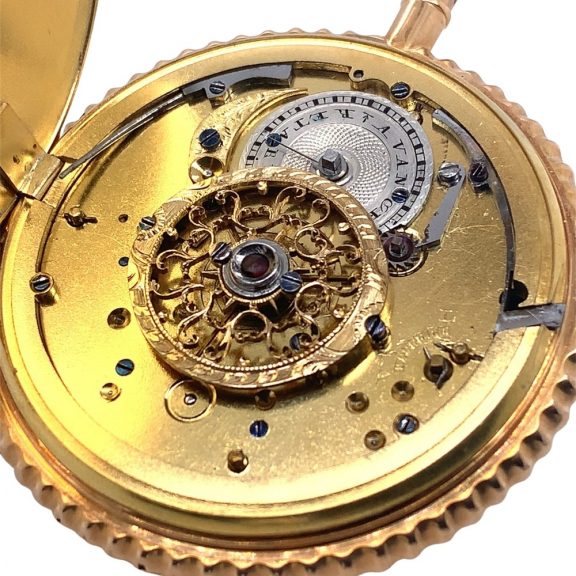 Swiss gold quarter-hour repeating verge pocket watch Circa 1800 Swiss gold quarter-hour repeating verge pocket watch Circa 1800