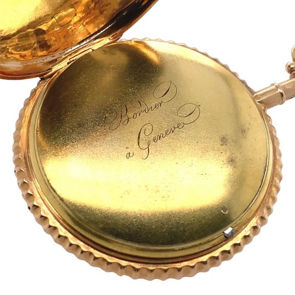 Swiss gold quarter-hour repeating verge pocket watch Circa 1800 Swiss gold quarter-hour repeating verge pocket watch Circa 1800