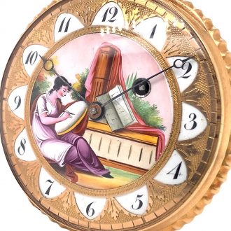 Swiss gold quarter-hour repeating verge pocket watch Circa 1800