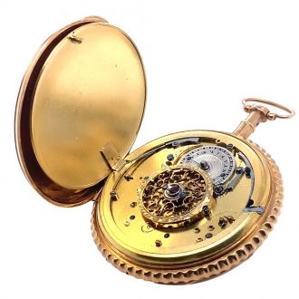 Swiss gold quarter-hour repeating verge pocket watch Circa 1800