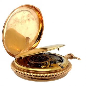Swiss gold quarter-hour repeating verge pocket watch Circa 1800