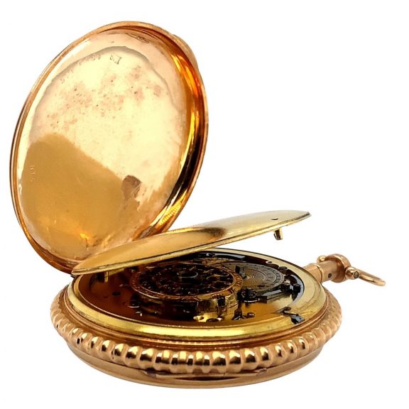 Swiss gold quarter-hour repeating verge pocket watch Circa 1800 Swiss gold quarter-hour repeating verge pocket watch Circa 1800