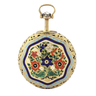 Fine and rare English gold and enamel clock watch Circa 1796
