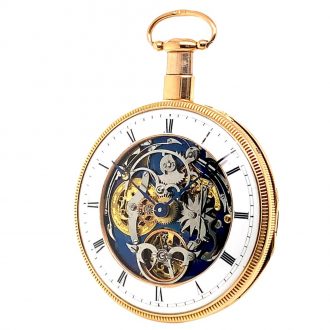 Large Swiss skeletonized minute repeating pocket watch Circa 1815