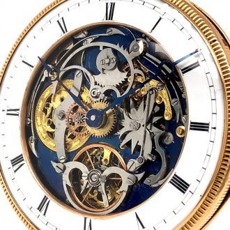 Large Swiss skeletonized minute repeating pocket watch Circa 1815