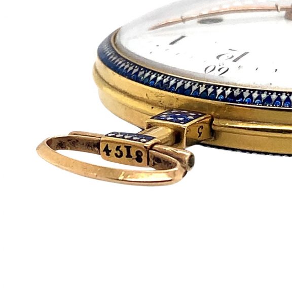 Splendid French gold, enamel verge pocket watch Circa 1800 Splendid French gold, enamel verge pocket watch Circa 1800