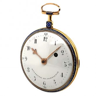 Splendid French gold, enamel verge pocket watch Circa 1800