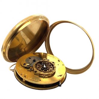 Splendid French gold, enamel verge pocket watch Circa 1800