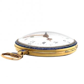 Splendid French gold, enamel verge pocket watch Circa 1800