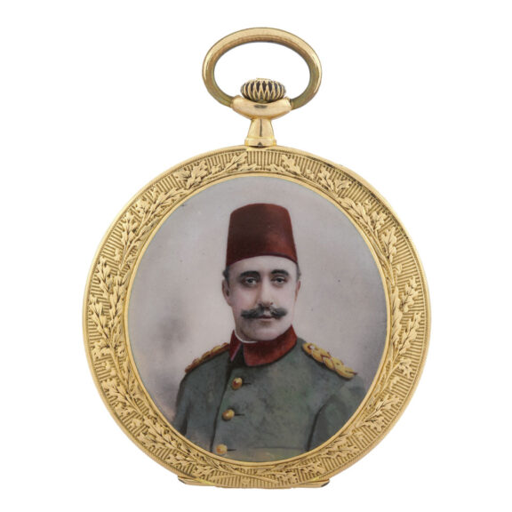 Rare Swiss gold and enamel watch with portrait Circa 1900