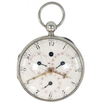 Important German silver astronomical cylinder watch Circa 1800