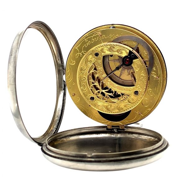 Important German silver astronomical cylinder watch Circa 1800 Important German silver astronomical cylinder watch Circa 1800