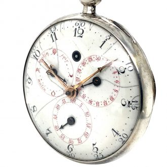 Important German silver astronomical cylinder watch Circa 1800