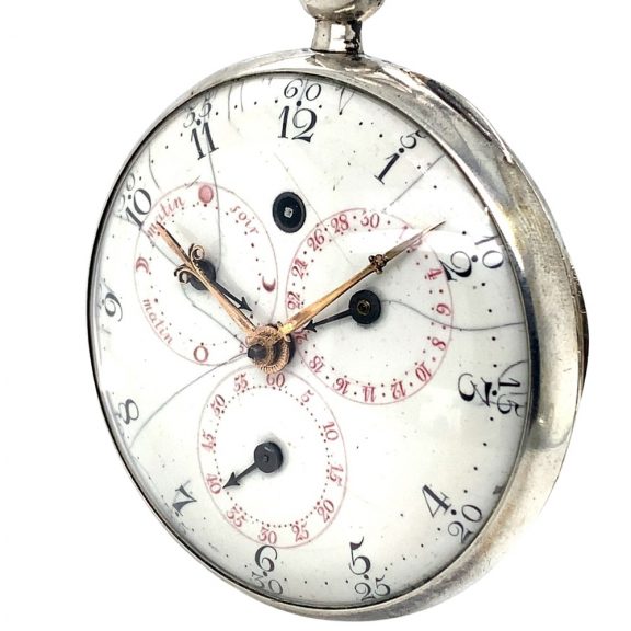 Important German silver astronomical cylinder watch Circa 1800 Important German silver astronomical cylinder watch Circa 1800
