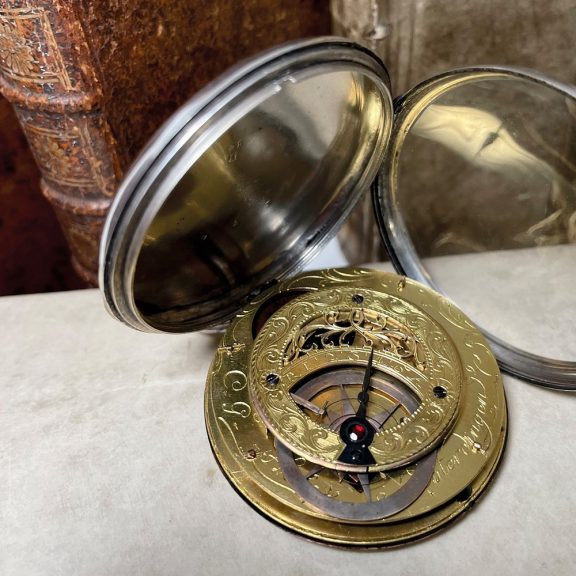 Important German silver astronomical cylinder watch Circa 1800 Important German silver astronomical cylinder watch Circa 1800