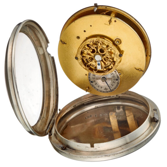 A Swiss silver verge pocket watch with automaton Circa 1795 A Swiss silver verge pocket watch with automaton Circa 1795