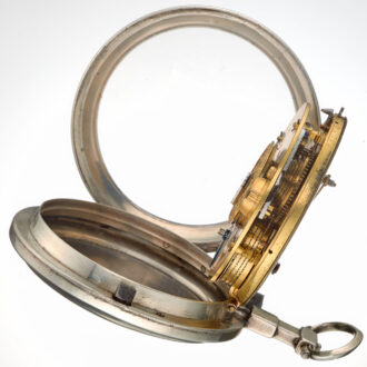 A Swiss silver verge pocket watch with automaton Circa 1795 A Swiss silver verge pocket watch with automaton Circa 1795