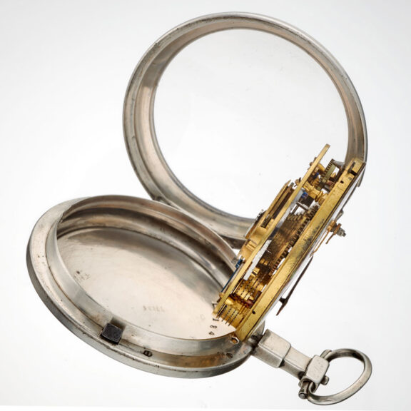 A Swiss silver verge pocket watch with automaton Circa 1795 A Swiss silver verge pocket watch with automaton Circa 1795