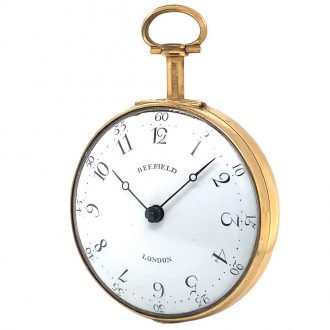 English brass pair cased verge open faced pocket watch Circa 1800