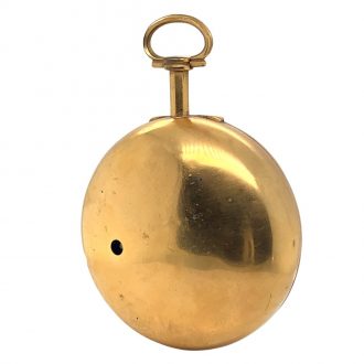English brass pair cased verge open faced pocket watch Circa 1800