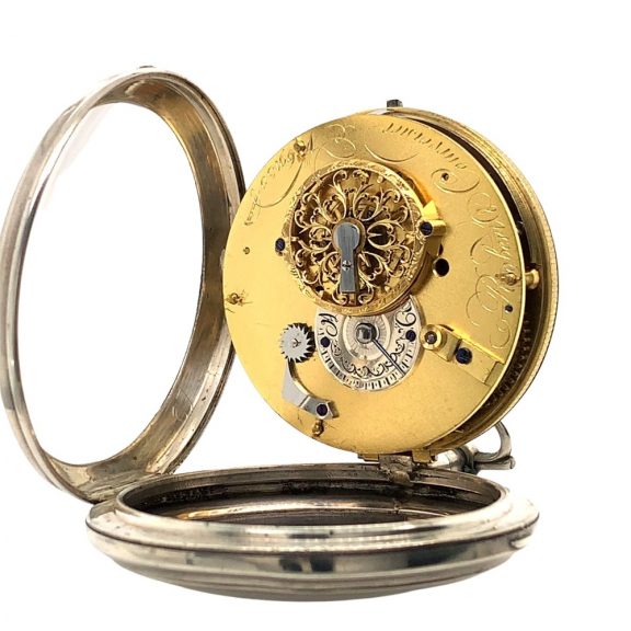 Rare Swiss silver pocket watch with two time zones Circa 1800 Rare Swiss silver pocket watch with two time zones Circa 1800