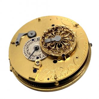 Rare Swiss silver pocket watch with two time zones Circa 1800