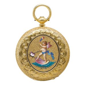 Swiss gold and enamel hunting-cased watch Circa 1850