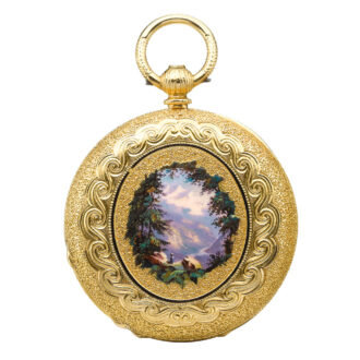 Swiss gold and enamel hunting-cased watch Circa 1850