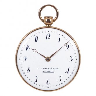 Unusual German gold quarter-hour repeating pocket watch Circa 1840