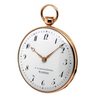 Unusual German gold quarter-hour repeating pocket watch Circa 1840