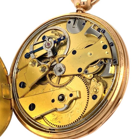 Unusual German gold quarter-hour repeating pocket watch Circa 1840 Unusual German gold quarter-hour repeating pocket watch Circa 1840