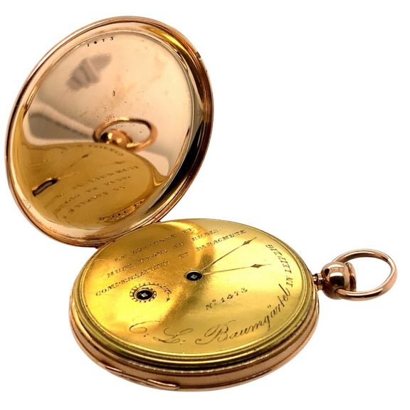Unusual German gold quarter-hour repeating pocket watch Circa 1840 Unusual German gold quarter-hour repeating pocket watch Circa 1840