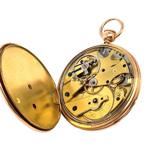 Unusual German gold quarter-hour repeating pocket watch Circa 1840 Unusual German gold quarter-hour repeating pocket watch Circa 1840
