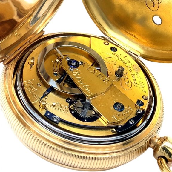 Unique English gold cylinder pocket watch with alarm Circa 1817 Unique English gold cylinder pocket watch with alarm Circa 1817