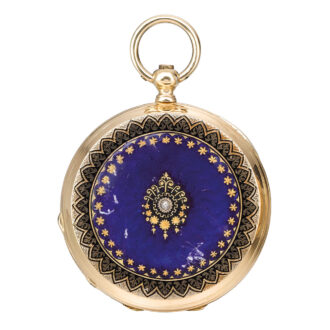 Swiss gold, enamel and diamond set lever watch Circa 1840