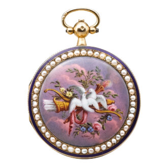 French gold, enamel and seed pearl set watch Circa 1820