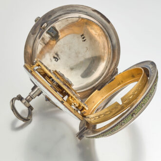 An English verge watch in silver shagreen case Circa 1770