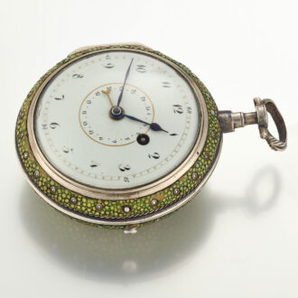 An English verge watch in silver shagreen case Circa 1770