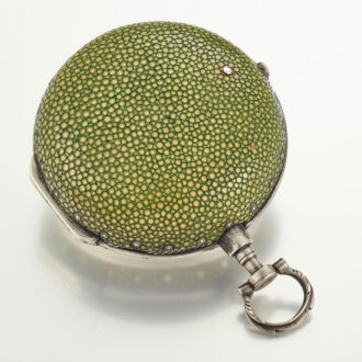 An English verge watch in silver shagreen case Circa 1770