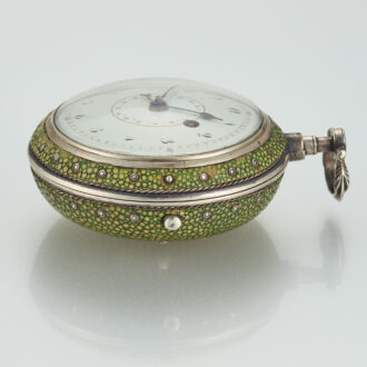 An English verge watch in silver shagreen case Circa 1770